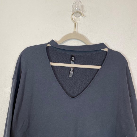Victoria Secret Sport Woman's M Gray Cut Out Neck Oversized Tunic Sweatshirt - Picture 2 of 11